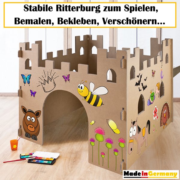 Stabilste Kartonspielburg für großen Ritter & Prinzessinnen Spaß Stabilste Kartonspielburg für großen Ritter & Prinzessinnen Spaß