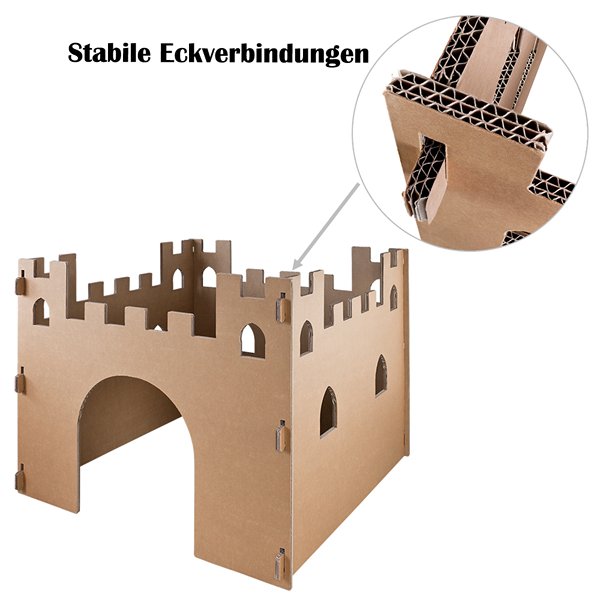 Stabilste Kartonspielburg mit stabilen Eckverbindungen Stabilste Kartonspielburg mit stabilen Eckverbindungen